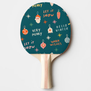 Raquette De Ping Pong Vintage Noël 2020 : Motif ornemental