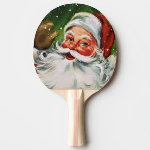 Raquette De Ping Pong Vintage Santa Face 1