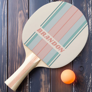 Raquette De Ping Pong Vintage Soft Rayures de Planche de Coquillages ave