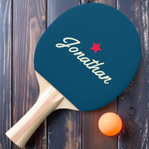 Raquette De Ping Pong Vintage Star Signature en bleu indigo