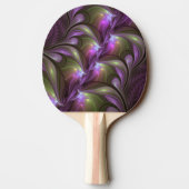 Raquette De Ping Pong Violet Abstrait violet violet kaki fractal (Dos)