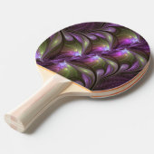 Raquette De Ping Pong Violet Abstrait violet violet kaki fractal (Devant Angle)