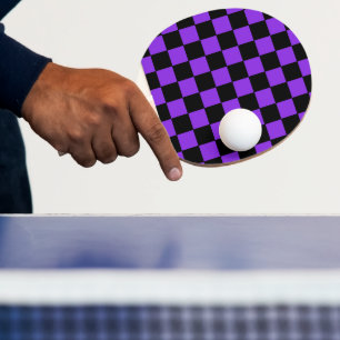 Raquette De Ping Pong Violet et Noir à Damier