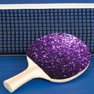 Raquette De Ping Pong Violet foncé faux brillant paillettes scintillent