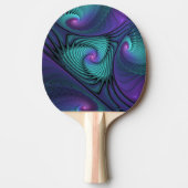 Raquette De Ping Pong Violet rencontre Turquoise moderne art fractal abs (Devant)
