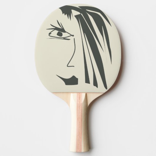 Raquette De Ping Pong Visage Abstrait. (Devant)