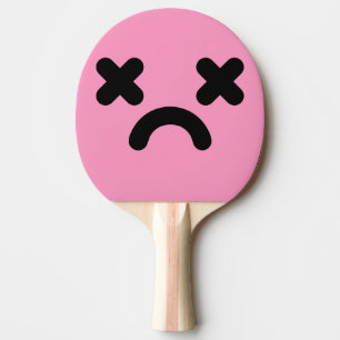 Raquette De Ping Pong Visage attristé étourdi rose clair