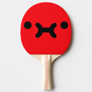 Raquette De Ping Pong Visage Boudeur Rouge Mignon