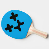 Raquette De Ping Pong Visage Bouffi et Perplexe Bleu (Côté)