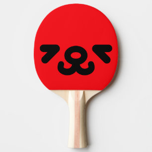 Raquette De Ping Pong Visage de Chien Joyeux Rouge
