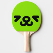 Raquette De Ping Pong Visage de Chien Joyeux Vert (Dos)