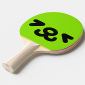 Raquette De Ping Pong Visage de Chien Joyeux Vert (Devant Angle)