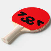 Raquette De Ping Pong Visage de chiot heureux rouge (Devant Angle)
