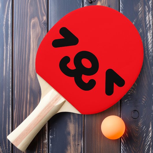 Raquette De Ping Pong Visage de chiot heureux rouge