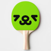 Raquette De Ping Pong Visage de chiot heureux vert (Devant)