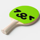 Raquette De Ping Pong Visage de chiot heureux vert (Devant Angle)
