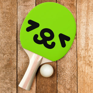 Raquette De Ping Pong Visage de chiot heureux vert
