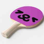 Raquette De Ping Pong Visage de chiot heureux violet (Devant Angle)