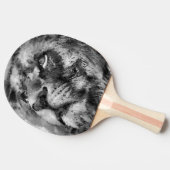 Raquette De Ping Pong Visage de lion placide argenté (Côté)