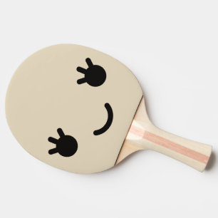 Raquette De Ping Pong Visage Drôle. Emoji. Emoticon.