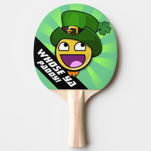 Raquette De Ping Pong Visage impressionnant Meme du jour de St Patrick (Devant)