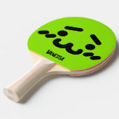 Raquette De Ping Pong Visage Mignon Gauche Vert avec Nom (Devant Angle)