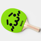 Raquette De Ping Pong Visage Mignon Gauche Vert avec Nom (Côté)