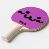 Raquette De Ping Pong Visage Mignon Violet avec Nom (Devant Angle)