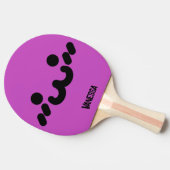 Raquette De Ping Pong Visage Mignon Violet avec Nom (Côté)