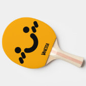 Raquette De Ping Pong Visage orange timide mignon avec nom (Côté)