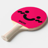 Raquette De Ping Pong Visage rose timide mignon avec nom (Devant Angle)