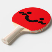 Raquette De Ping Pong Visage Rouge Timide Mignon (Devant Angle)