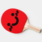 Raquette De Ping Pong Visage Rouge Timide Mignon (Côté)