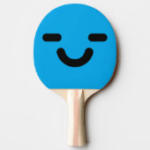 Raquette De Ping Pong Visage Satisfait Bleu (Dos)