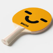 Raquette De Ping Pong Visage Satisfait Orange avec Nom (Devant Angle)