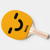 Raquette De Ping Pong Visage Satisfait Orange avec Nom (Côté)