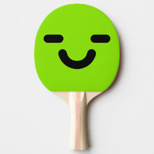 Raquette De Ping Pong Visage Satisfait Vert