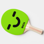 Raquette De Ping Pong Visage Satisfait Vert avec Nom (Côté)