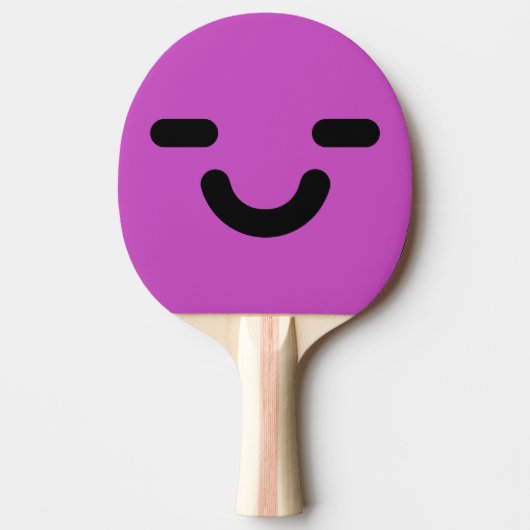 Raquette De Ping Pong Visage Satisfait Violet (Devant)