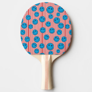 Raquette De Ping Pong Visage Souriant Rétro Patriote