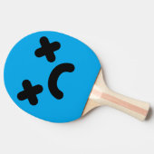 Raquette De Ping Pong Visage Triste Étourdi Bleu (Côté)