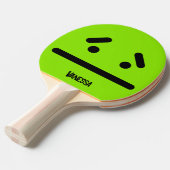 Raquette De Ping Pong Visage Vert Vide Triste avec Nom (Devant Angle)