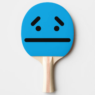 Raquette De Ping Pong Visage Vide Bleu Triste