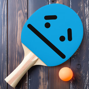 Raquette De Ping Pong Visage Vide Triste Paddle de Ping Pong Bleu