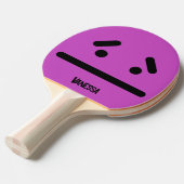 Raquette De Ping Pong Visage Vide Triste Violet avec Nom (Devant Angle)