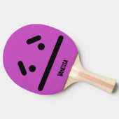Raquette De Ping Pong Visage Vide Triste Violet avec Nom (Côté)