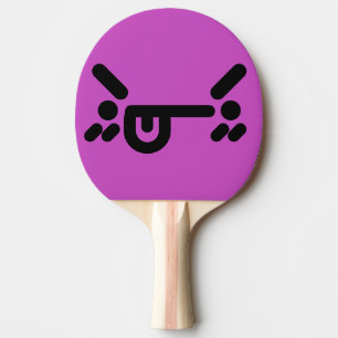 Raquette De Ping Pong Visage Violet Furieux Vilain