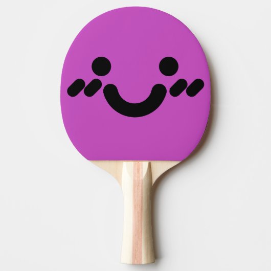 Raquette De Ping Pong Visage Violet Timide Mignon (Devant)