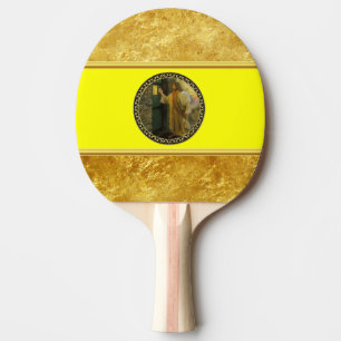 Raquette De Ping Pong Visite à l'aube Jésus frappant à une porte rustiqu
