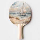 Raquette De Ping Pong Voile paisible Watercolor Côte (Devant)